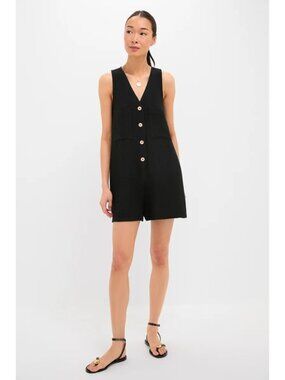 Tuckernuck Black Textured Myla Romper Women Size Medium